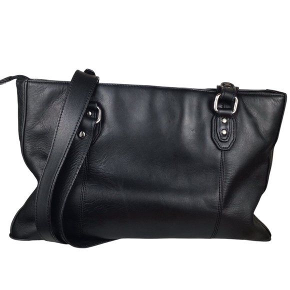 Italian Leather Black Tote Bag - Picture 3 of 16